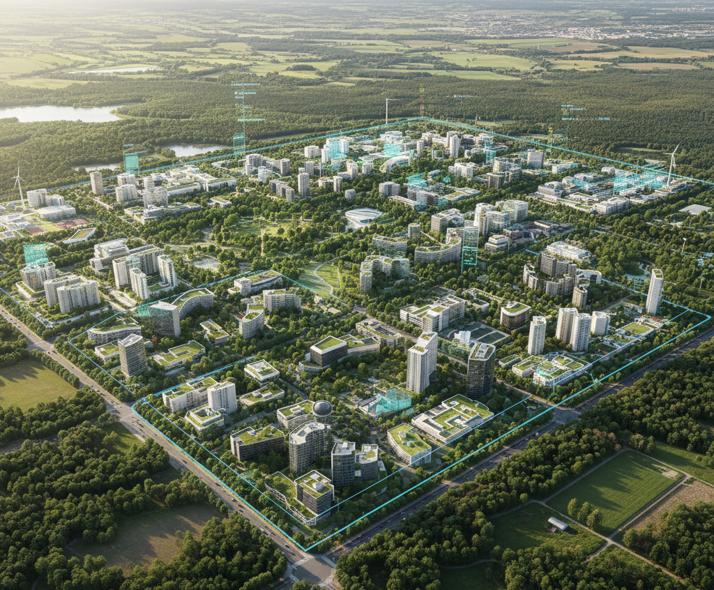 Future vision of a sustainable educational campus with integrated green infrastructure